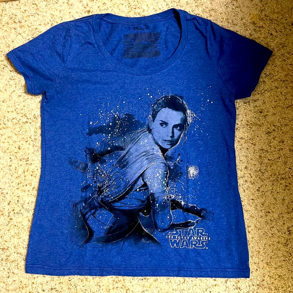 ✅ STAR WARS x DISNEY “The Force Awakens” Short Sleeve Casual Tee T Shirt Blue